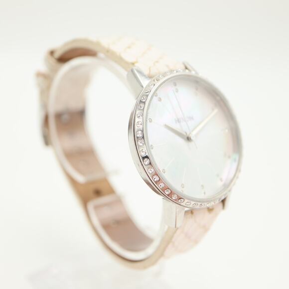 Nixon Kensington MOP 37mm Womens Watch Gem Bezel White Leather w New Battery main image 11